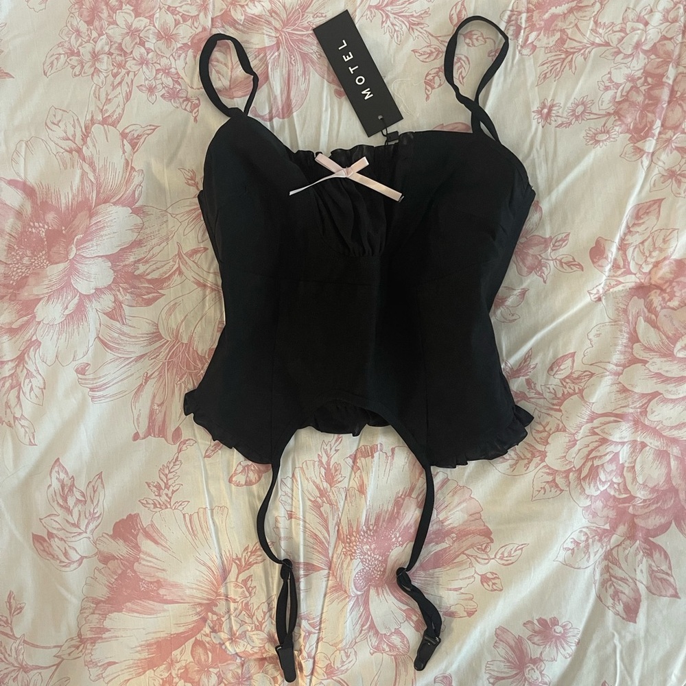 Motel Rocks Bow Corset Top - Picture 3 of 11